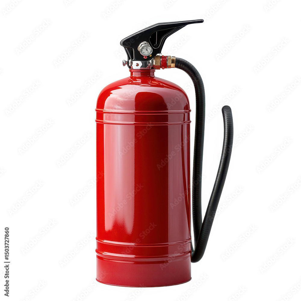Obraz premium Red fire extinguisher isolated on white background