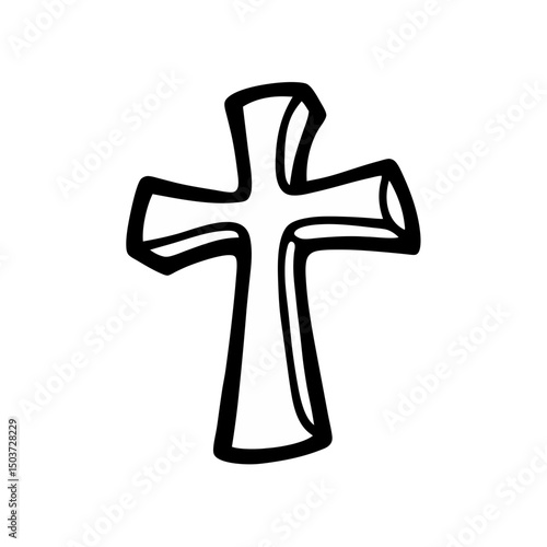 Inverted Cross Doodle Vector For A Satanic Or Anti Religious Symbol