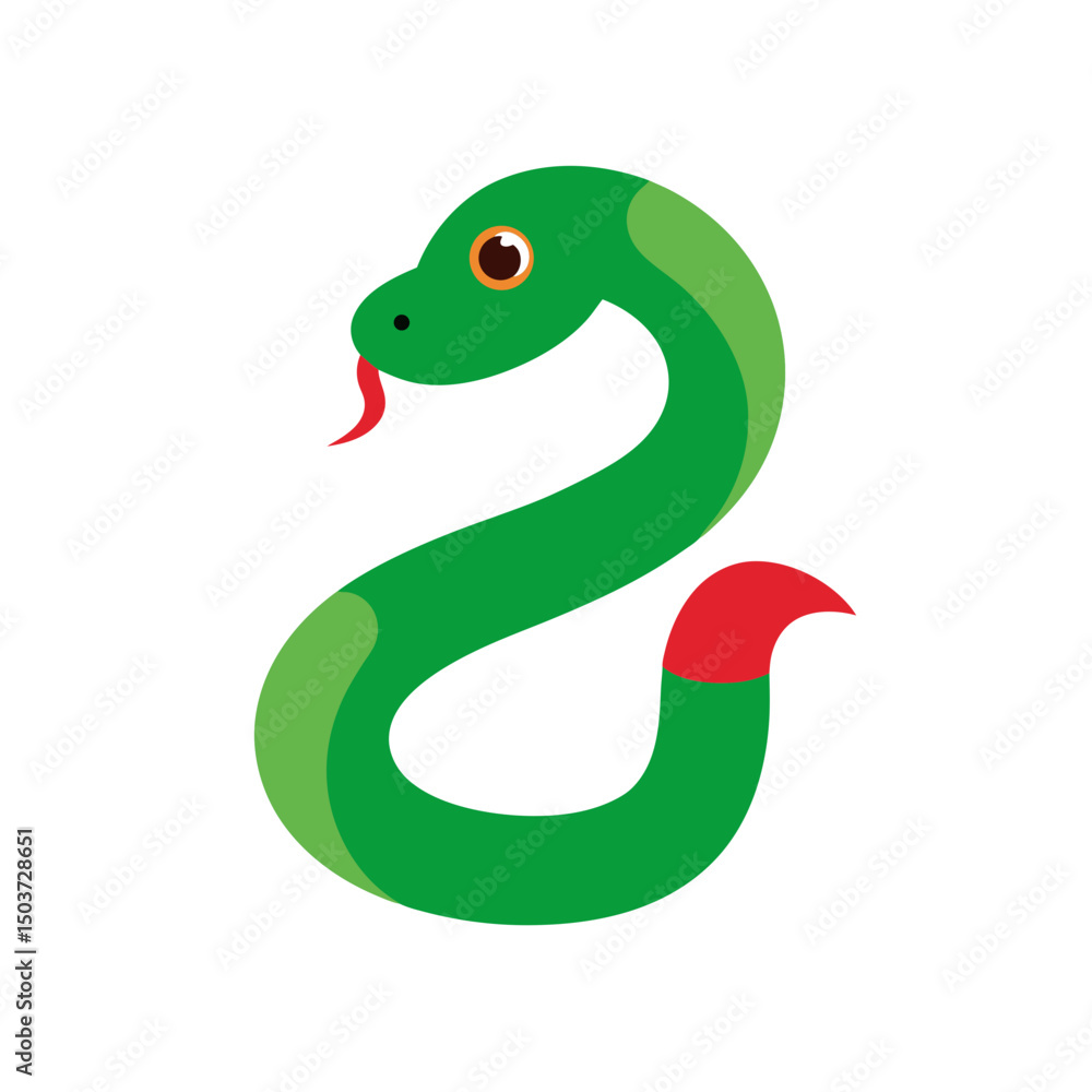 Fototapeta premium Slithering Serpent Snake Doodle Vector For Danger And Wildlife Illustrations