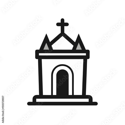 Open Crypt Doodle Vector For Revealing An Undead Monster Or Hidden Tomb