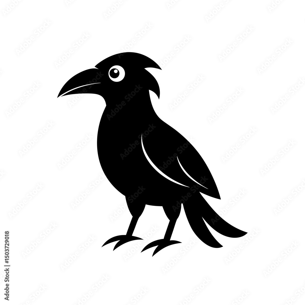 Fototapeta premium Minimalist Crow Bird Doodle Vector For Clean And Modern Graphic Designs
