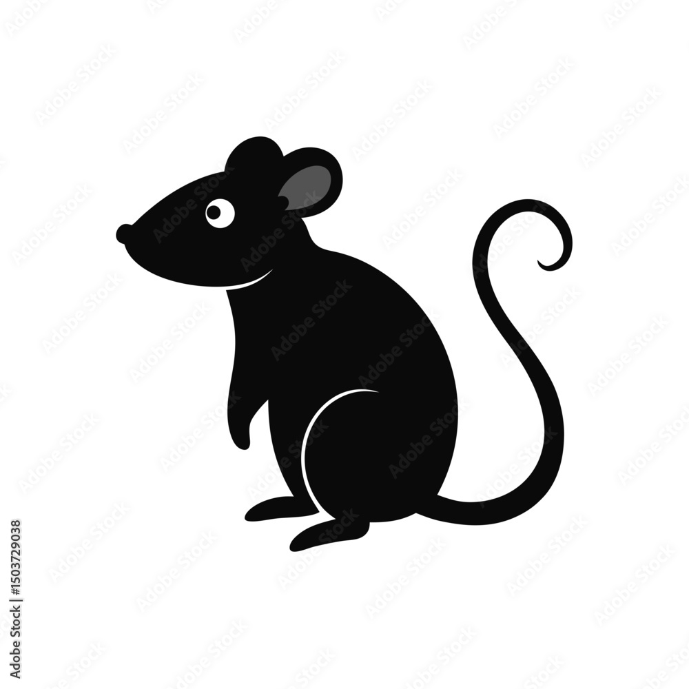 Simple Rat Silhouette Doodle Vector For Minimalist And Symbolic Graphics Simple Rat Silhouette Doodle Vector For Minimalist And Symbolic Graphics
