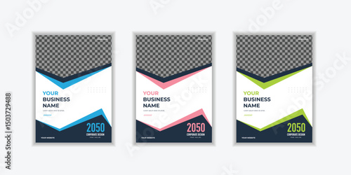 Set Corporate Book Cover Design Template in A4. Can be adapt to Brochure, Annual Report, Magazine,Poster, Business corporate