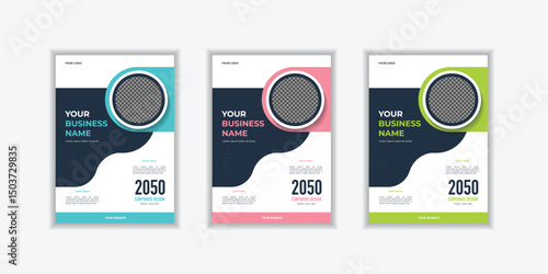 Set Corporate Book Cover Design Template in A4. Can be adapt to Brochure, Annual Report, Magazine,Poster, Business corporate