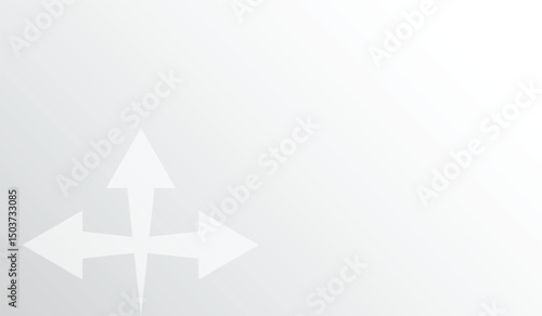 Arrows pointing in different directions with text space on a light background, conveying the idea of ​​decision-making and direction.