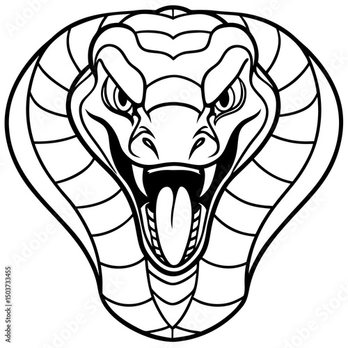 Aggressive cobra head mascot illustration