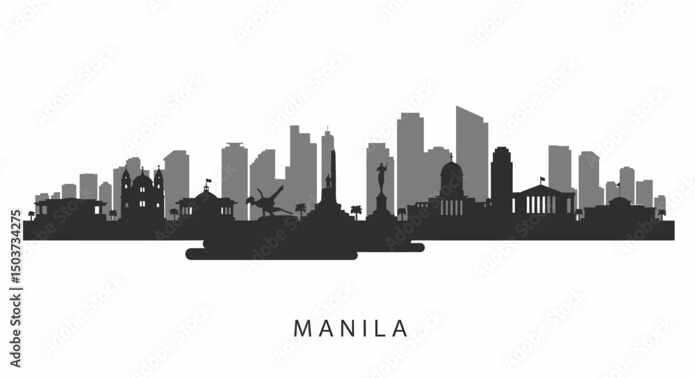 Manila Skyline Vector with Philippines, and Cityscape. Manila Skyline Vector with Philippines, and Cityscape.