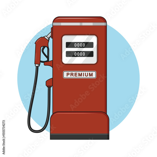 Red fuel dispenser. vector illustrator