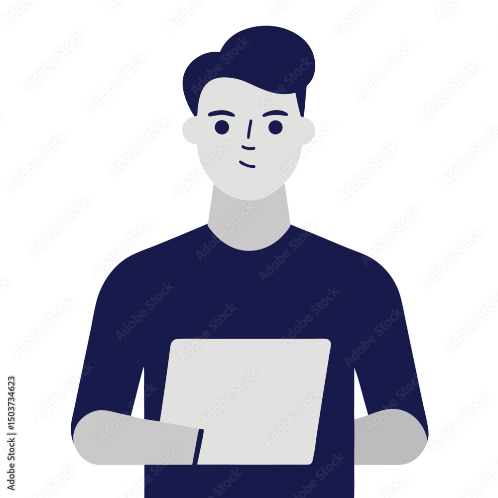 Man holding a tablet device Man holding a tablet device