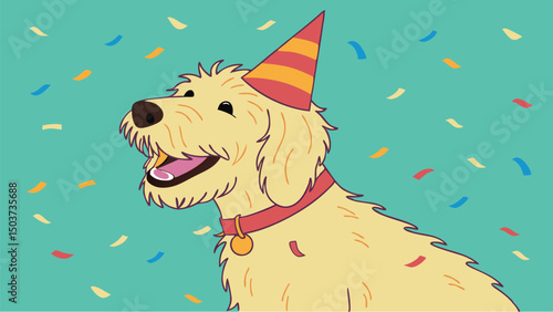 dog with a gift