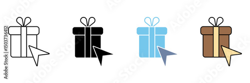 BUY GIFT ONLINE concept line icon. Simple element illustration.