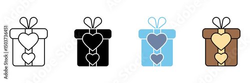 VALENTINE GIFT concept line icon. Simple element illustration.