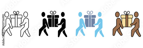 GIFT DELIVERY concept line icon. Simple element illustration.