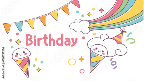 happy birthday card with balloons