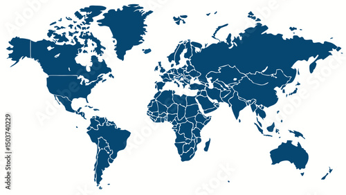 world map on white background