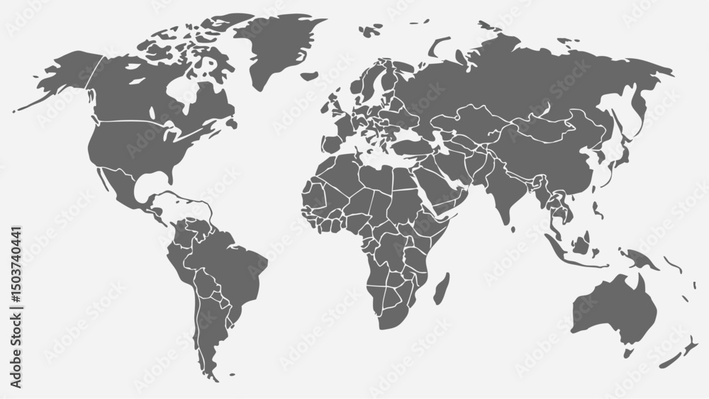 Fototapeta premium world map on white background
