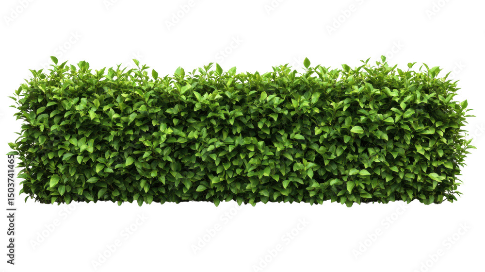 Obraz premium lush green hedge providing natural privacy on white background
