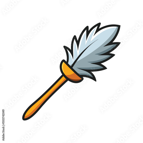 Feather duster clipart logo vector illustration isolated on white background