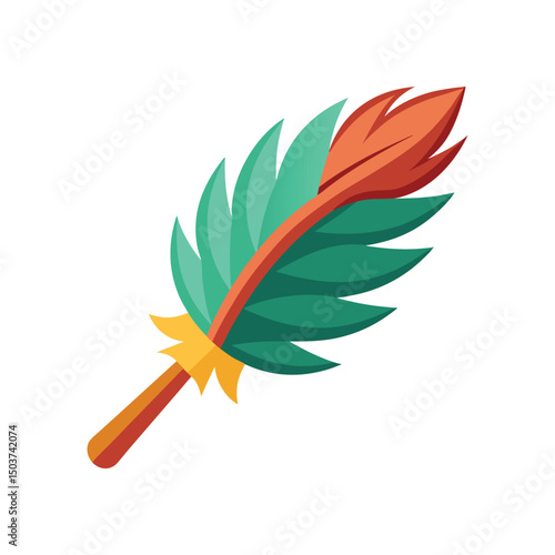 Feather duster clipart logo vector illustration isolated on white background