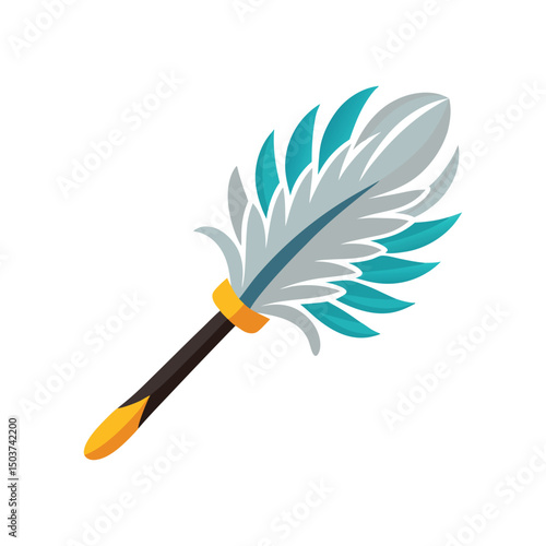 Feather duster clipart logo vector illustration isolated on white background