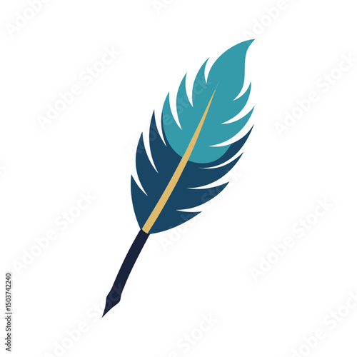 Feather duster clipart logo vector illustration isolated on white background