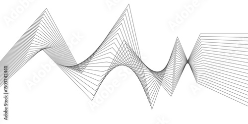 Abstract line stripes with 3D dimensional effect pattern artwork decorative design background.