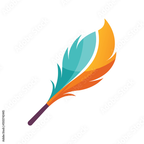 Feather duster logo vector illustration isolated on white background