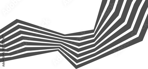 Abstract line stripes with 3D dimensional effect pattern artwork decorative design background.