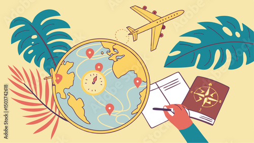 summer holiday background with palms