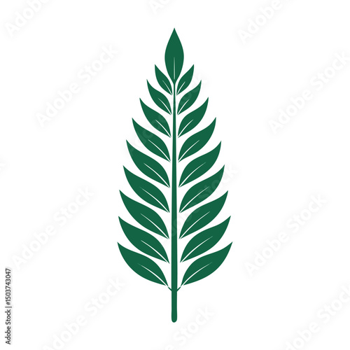 Fern leaf logo vector illustration isolated on white background
