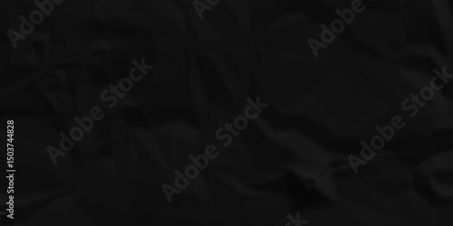 Dark black crumpled paper background. old paper wrinkle texture pattern. cardboard wrinkled arts craft and Seamless black crumpled paper.	
