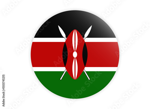 Kenya Flag icon. Round flag of kenya icon design, vector illustration