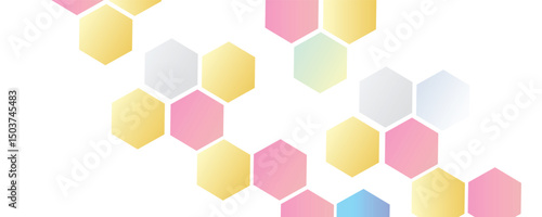 Abstract hexagon frame for futuristic banner template. Medical, technology or  hexagon background. Futuristic technology digital hi tech concept background.