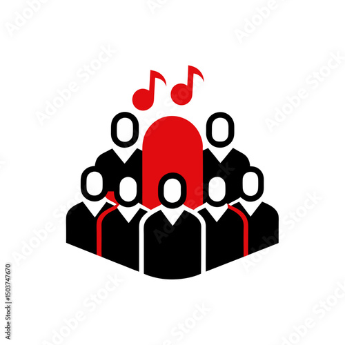 red and black choir singing music notes clip art preview