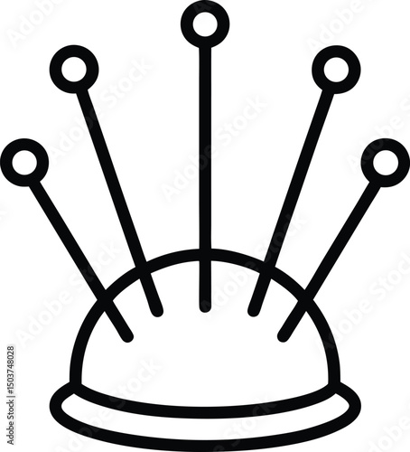 Pin Cushion Icon Outline Vector Illustration