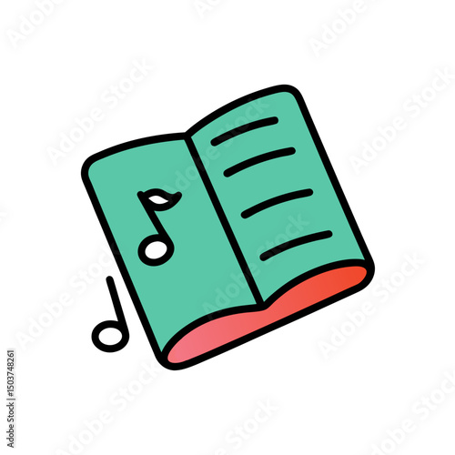 Cartoon Songbook Doodle Vector Clip Art for Christmas