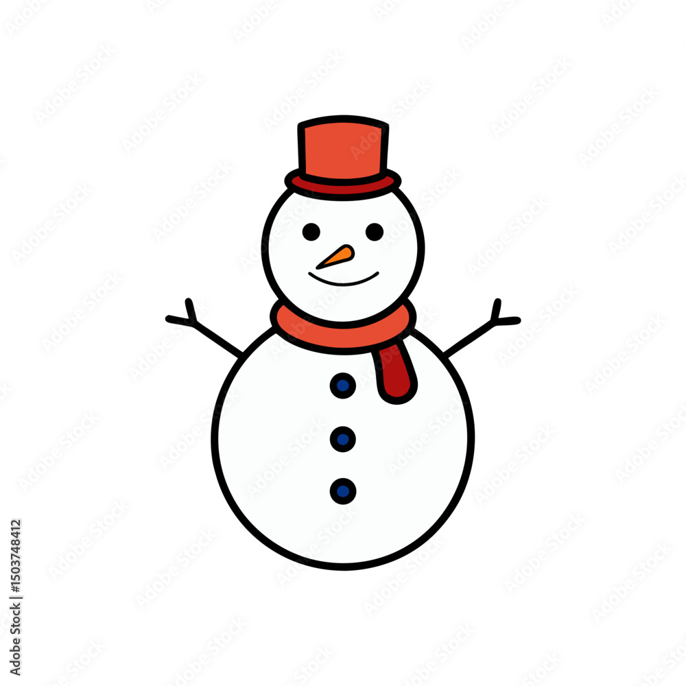 Cute Snowman Doodle Vector Clip Art for Winter Holiday Cute Snowman Doodle Vector Clip Art for Winter Holiday