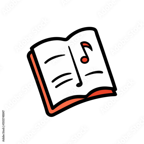 Simple Songbook Doodle Vector Clip Art for Christmas Carols