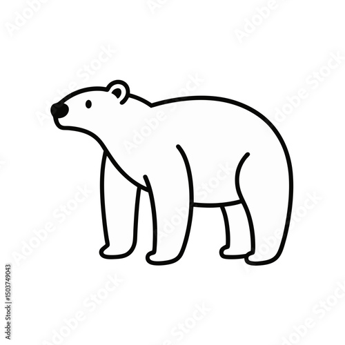 Sketchy Polar Bear Doodle Vector Clip Art for Winter