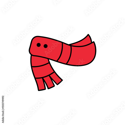 Warm Scarf Doodle Vector Clip Art for Christmas Outfit