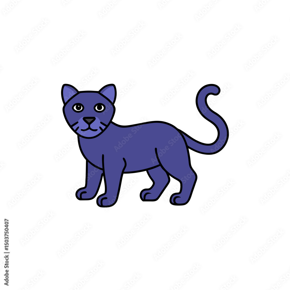 Agile Panther Doodle Vector Clip Art on White Background Illustration Agile Panther Doodle Vector Clip Art on White Background Illustration