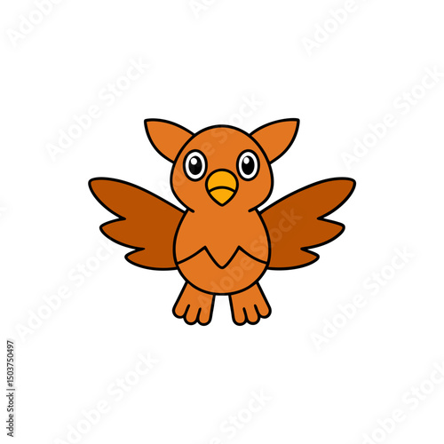 Soaring Eagle Doodle Vector Clip Art on White Background Illustration