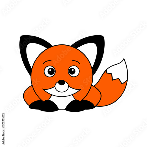 Sly Fox Doodle Vector Design: Cunning Animal Clip Art on White Background