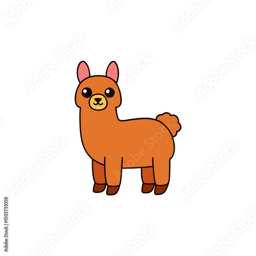 Charming Llama Doodle Vector Design: South American Clip Art on White