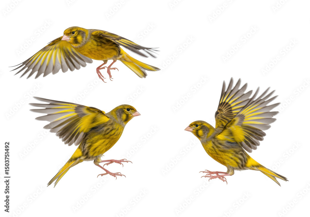 Obraz premium Three Birds in Flight Displaying Vibrant Plumage