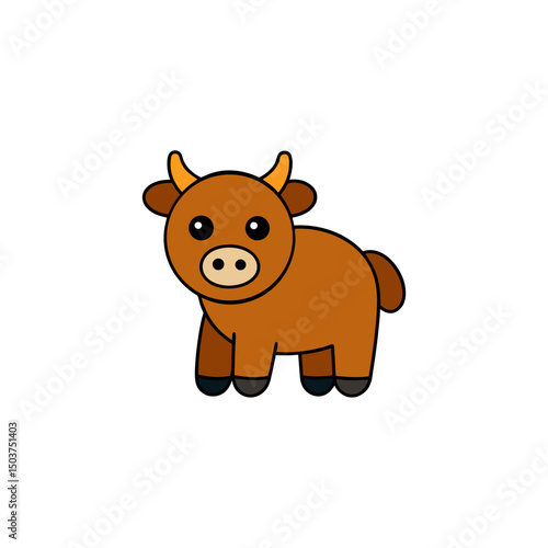 Hairy Yak Doodle Vector Clip Art on White Background for Himalayan Themes