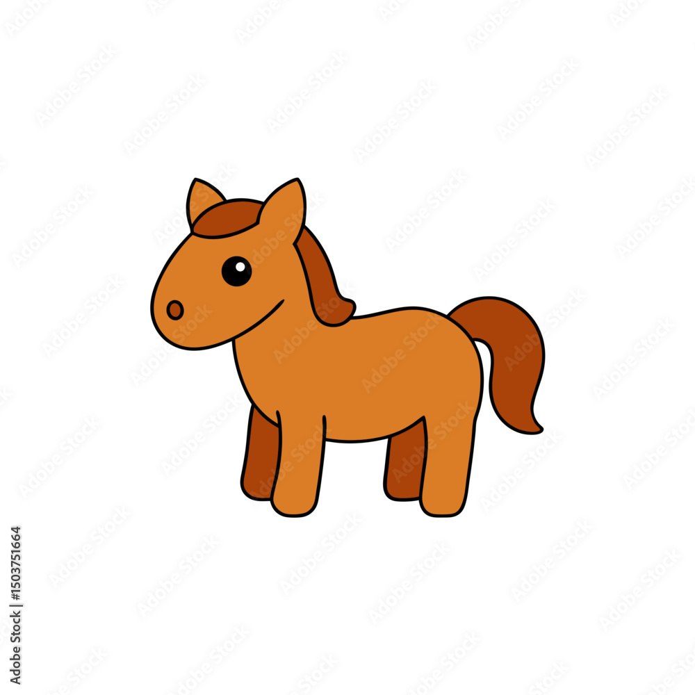 Obraz premium Galloping Horse Doodle Vector Clip Art on White Background for Equestrian Designs