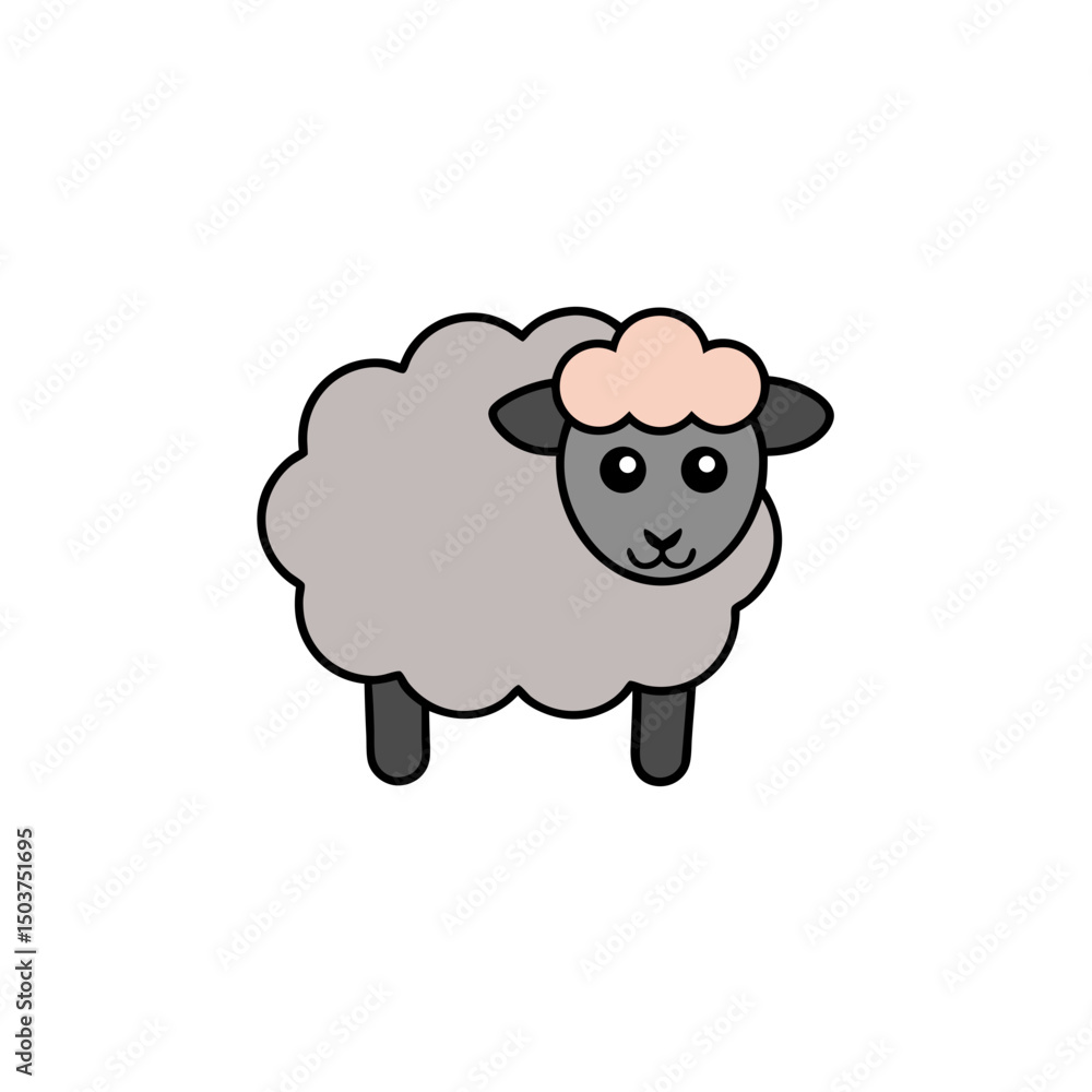 Woolly Sheep Doodle Vector Clip Art on White Background for Farm Crafts Woolly Sheep Doodle Vector Clip Art on White Background for Farm Crafts