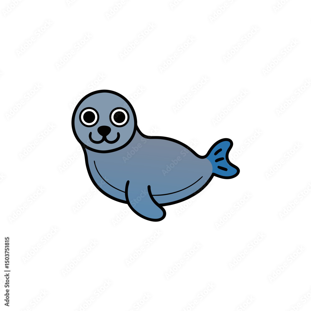 Jumping Seal Doodle Vector Clip Art on White Background for Ocean Conservation Jumping Seal Doodle Vector Clip Art on White Background for Ocean Conservation