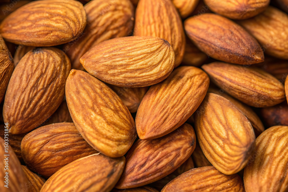 Organic raw peeled almond nuts as background, top view. Vegetarian snack or Healthy food concept Organic raw peeled almond nuts as background, top view. Vegetarian snack or Healthy food concept
